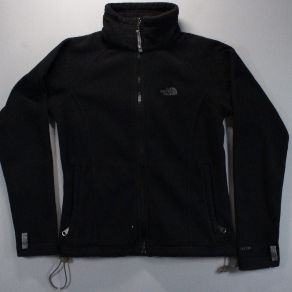 The North Face Womens TKA 200 Full Zip Fleece Jacket Black XS Mock Neck Layer